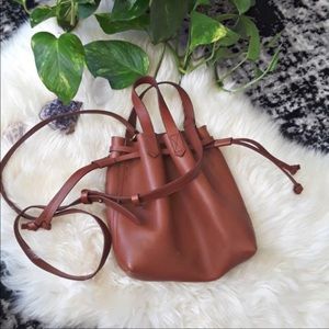 Madewell mini drawstring transport bag brown